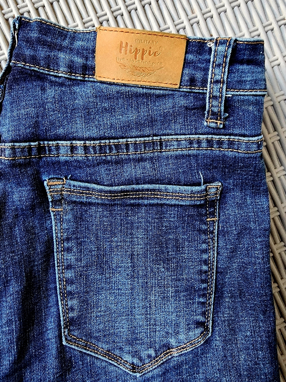 Hippie Women’s Slim Dark Blue Denim Destroyed Jeans